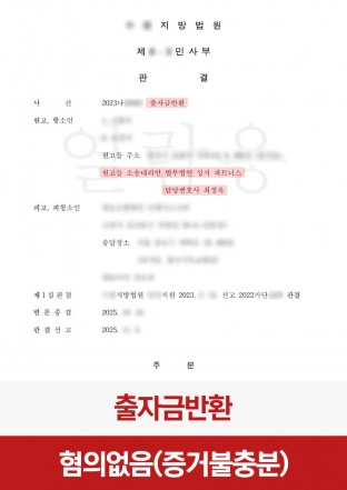 출자금반환, 민사소송, 조합탈퇴, 출자금, 출자금반환소송