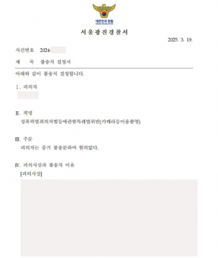 카촬, 카메라등이용촬영죄, 카촬경찰조사, 증거불충분혐의없음